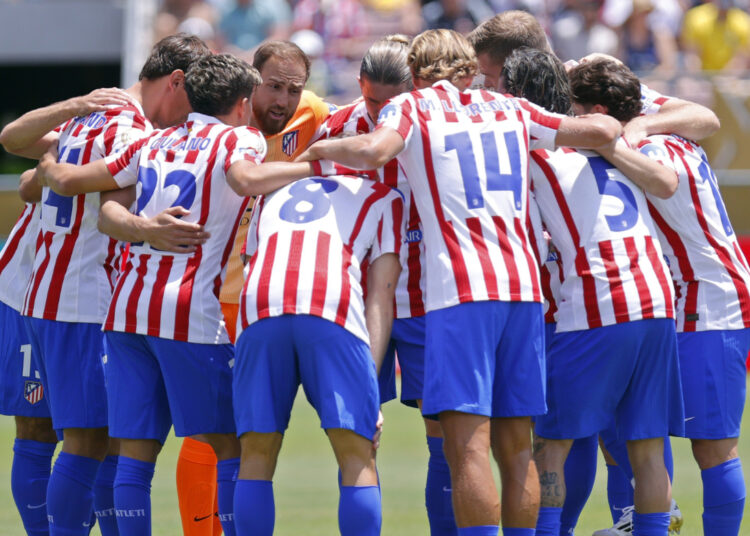 Jugadores del Atlético de Madrid antes de enfrentarse a Botafogo en el Mundial de Clubes.